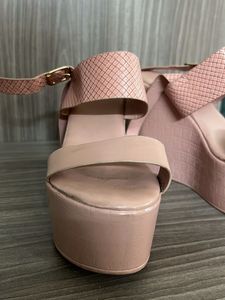Pink Platform Wedge Sandals