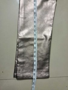 Metalic Leather Bronze Trouser Waist 32