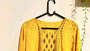 Vibrant Yellow Kurta with Print