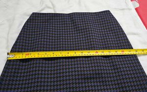 M&amp;S Blue Mix Houndstooth Mini Skirt