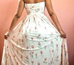 Floral Strapless Maxi Dress
