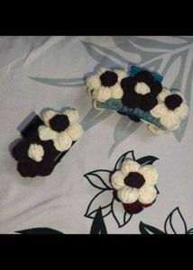 Crochet Claws, Puff Flower Clutcher, Pack Of 3
