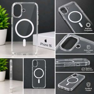 Transparent MagSafe Back Cover for iPhone 16