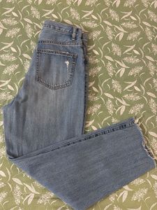 UNIQLO Distressed Light Wash Denim Jeans
