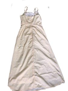 Elegant White Maxi Dress with Yellow Dots