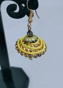 Yellow Jhumka Earrings