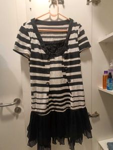 Striped Black and White Dress