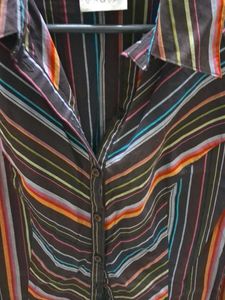 Striped Button-Up fitted shirt