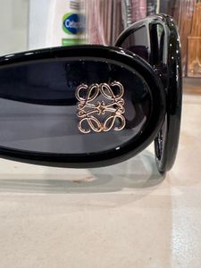 Loewe Oversized Black Visor Sunglasses with Gold