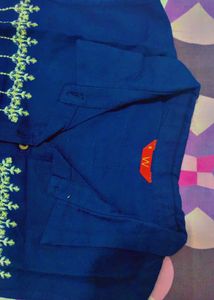 W Navy Blue Kurta