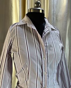 SISLEY Striped Button-Up Shirt