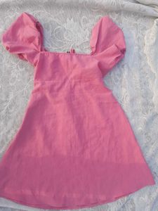 H&amp;M Pink women puffy sleeves dress