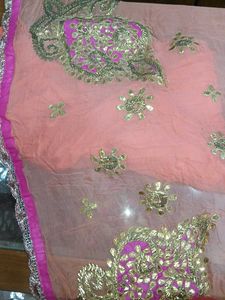 Peach &amp; Pink Embroidered Kurti
