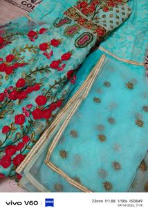 Embroidered umbrella and garara Set