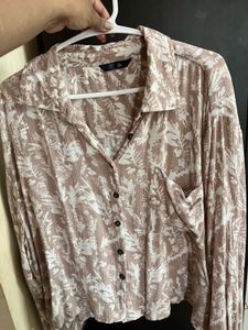 Chic Floral Print Button-Down Shirt