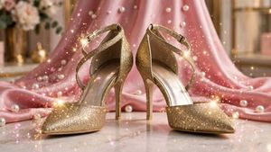 Sparkling Gold Stiletto Heels