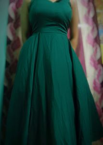 Green Crepe Dress Stylish Trendy Dres