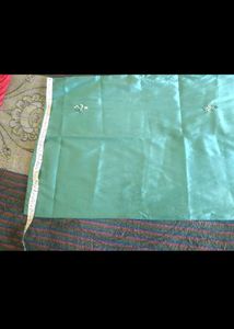 Beautiful Teal pillow cover with Embellishments