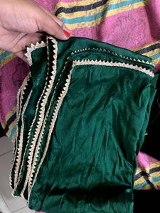 green velvet kurta set