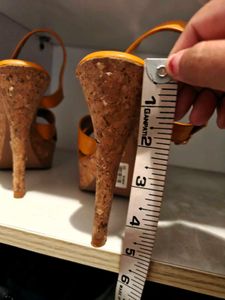 UK 4 New 5 inches Tan Heels &amp; Wedges
