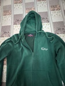 Red Tape Men's Green Zip-Up Hoodie