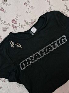 Sparkly "DRAMATIC" Crop Top