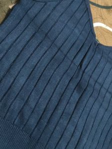 Navy Blue Ribbed Tank Top
