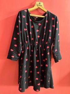 Heart Print Mini Dress