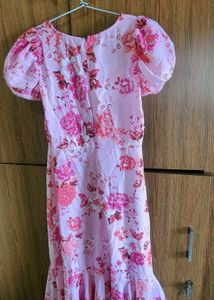 Floral Print Pink Dress