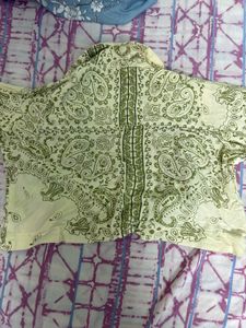 Stylish Paisley Cropped Print Shirt