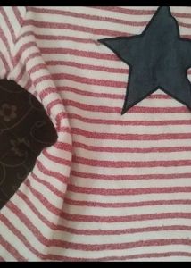 Y2k Striped Star Tee