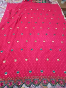 Unstiched Rani Color Embroidered Suit Fix Price