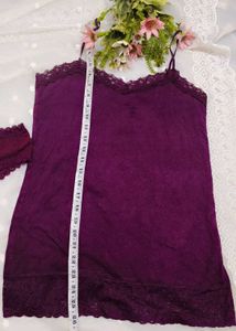 Purple Lace Trim Camisole with brief 👍