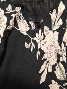 Black Floral Sheer Blouse