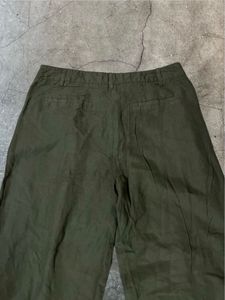 Olive Green Wide-Leg Pants (Lightweight)