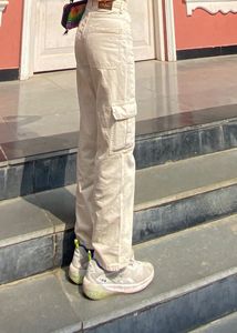 Cream Cargo Pants