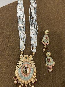 Elegant Beaded Necklace &amp; Earrings Set