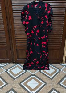 Flowy Floral Print Midi Dress