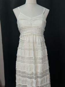 White Ruffle Summer Dress