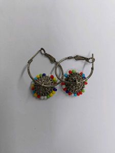 Bohemian Beaded Hoop Earrings