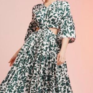 Boho Leaf Print Maxi Dress