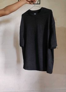 Shein Textured Black T-Shirt