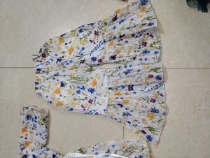 Cute Floral Print Kurta Set