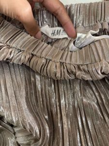Dazzling Metallic H&amp;M Pleated Mini Skirt