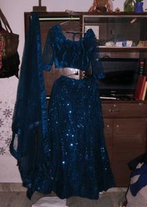 Sparkling Blue Lehenga Choli Set