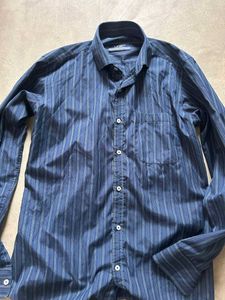 Men's Blue Striped Dress Shirt
