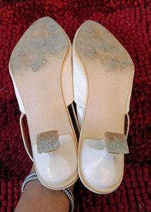 17. Elegant White Slingback Heels