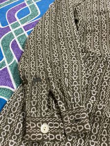 Patterned Button-Down Shirt Kurti