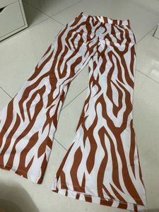 Stylish Zebra Print Flared Pants