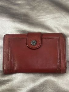 Bi-fold Button Leather Wallet